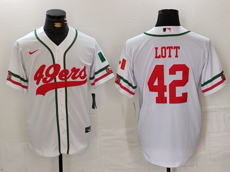 Men San Francisco 49ers #42 Lott White Joint Name 2024 Nike Limited NFL Jersey style 1